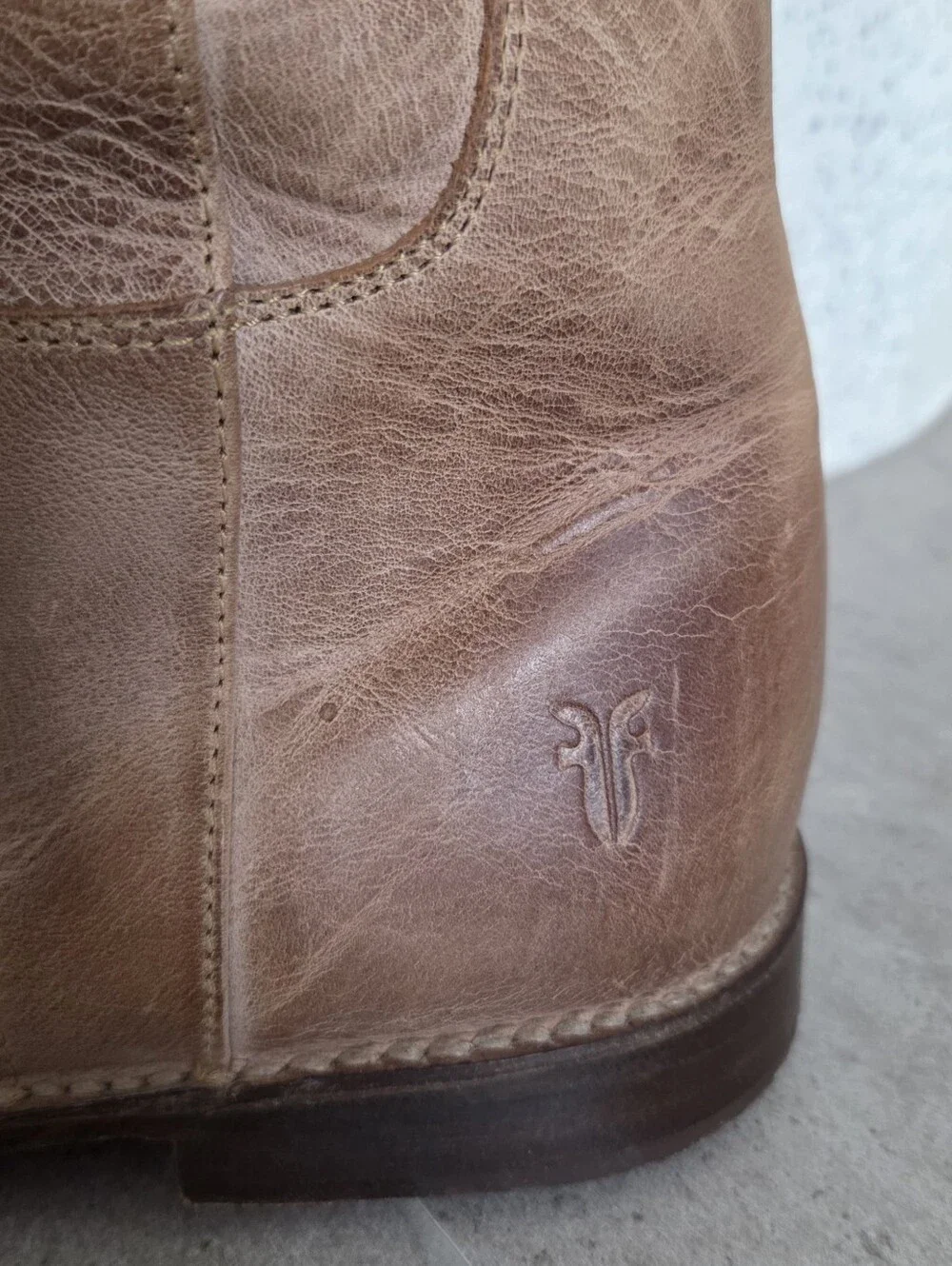 Frye Paige  Tan Over-the-Knee Leather Boots